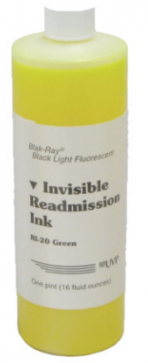 Ultraviolet Ink: Washable, Fluorescent Green, 1 Pint main image